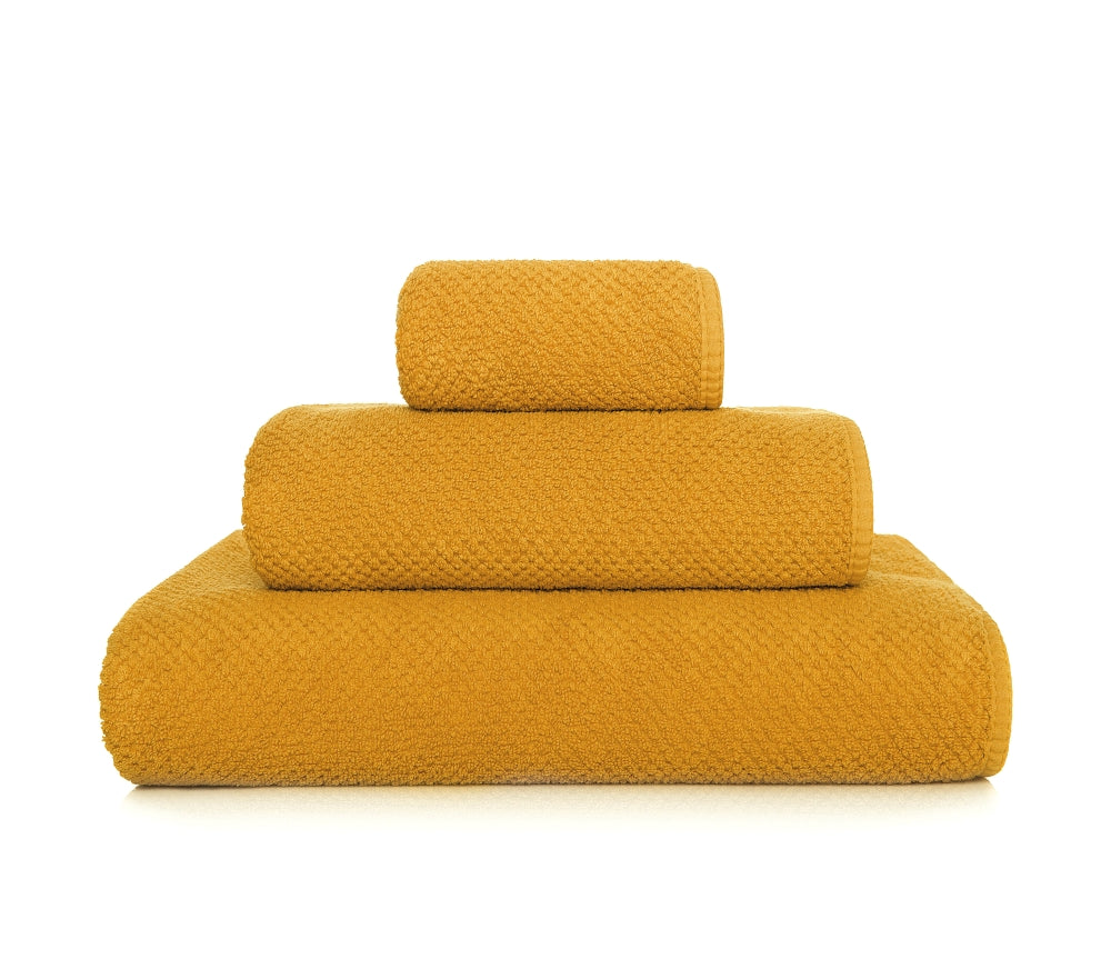 Bee Waffle Face Towels in Camel.
