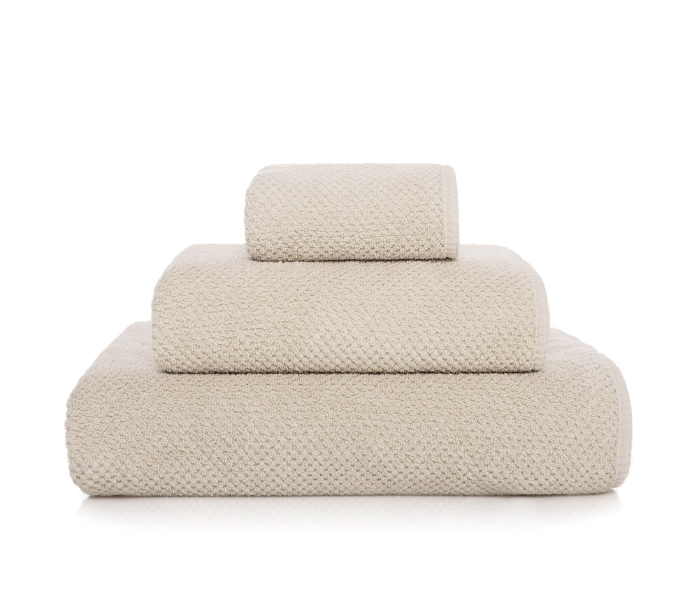 Bee Waffle Face Towels in Fog.
