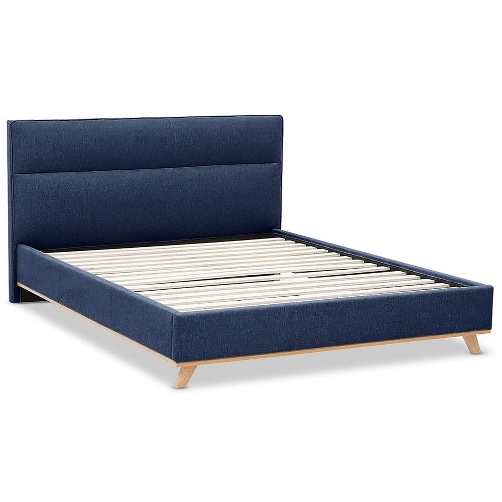 Rochelle Upholstered Platform Bed in Royal Blue