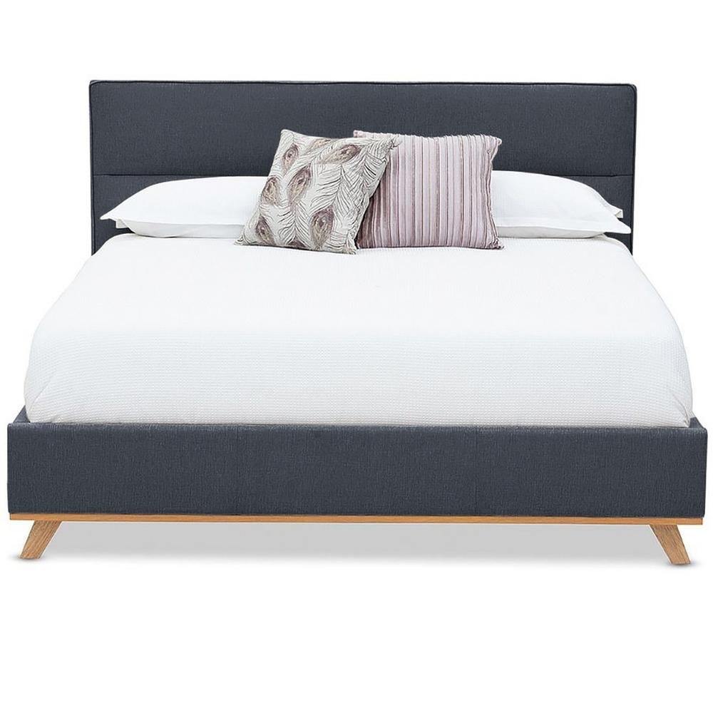 Rochelle Upholstered Platform Bed in Grey