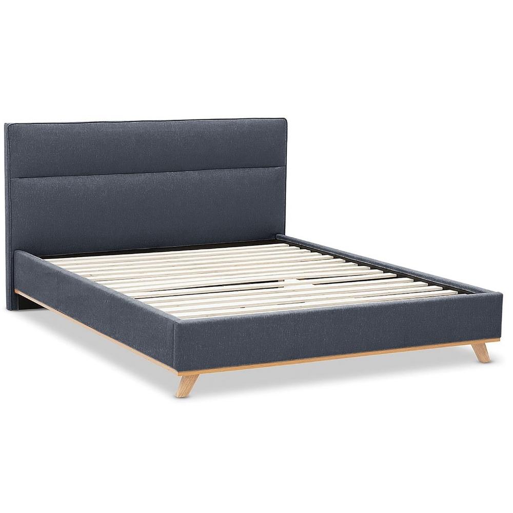 Rochelle Upholstered Platform Bed in Grey