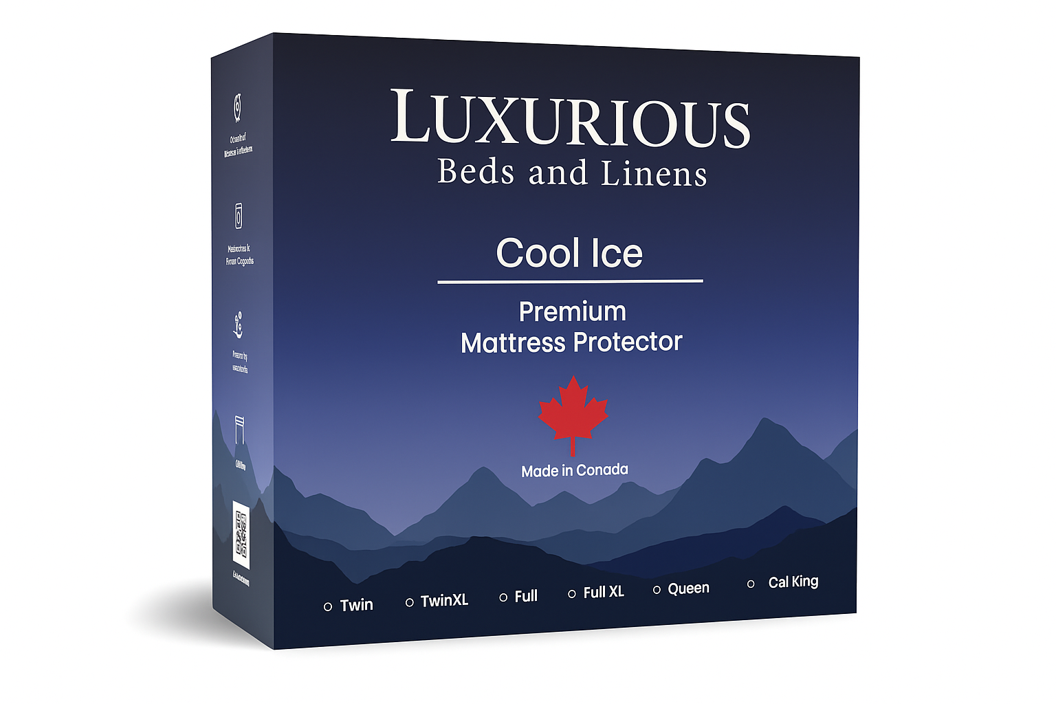 Luxurious Beds and Linens Cool Ice Premium Mattress Protector Box
