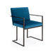 Wesley Allen Marzan Chair in Pebblestone PBS Finish and Upholstered with Laguna Blue Fabric