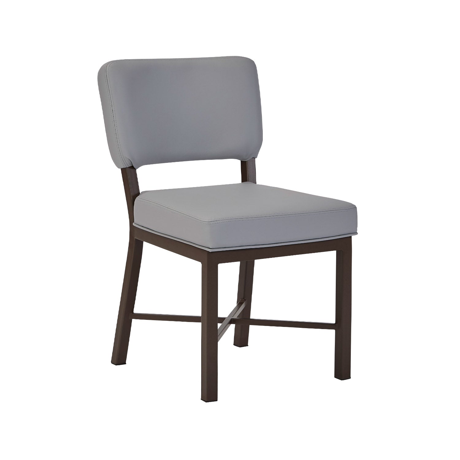 Wesley Allen Miami Chair with Dillon Steel Vinyl in Caapucino Finish.