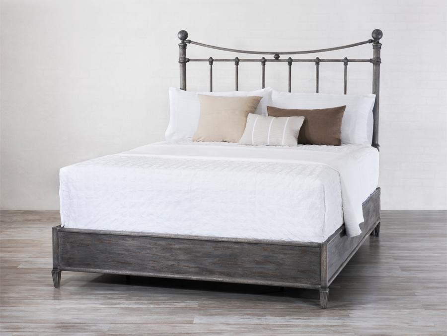 Quati Surround Iron Bed in Weathered Grey by Wesley Allen