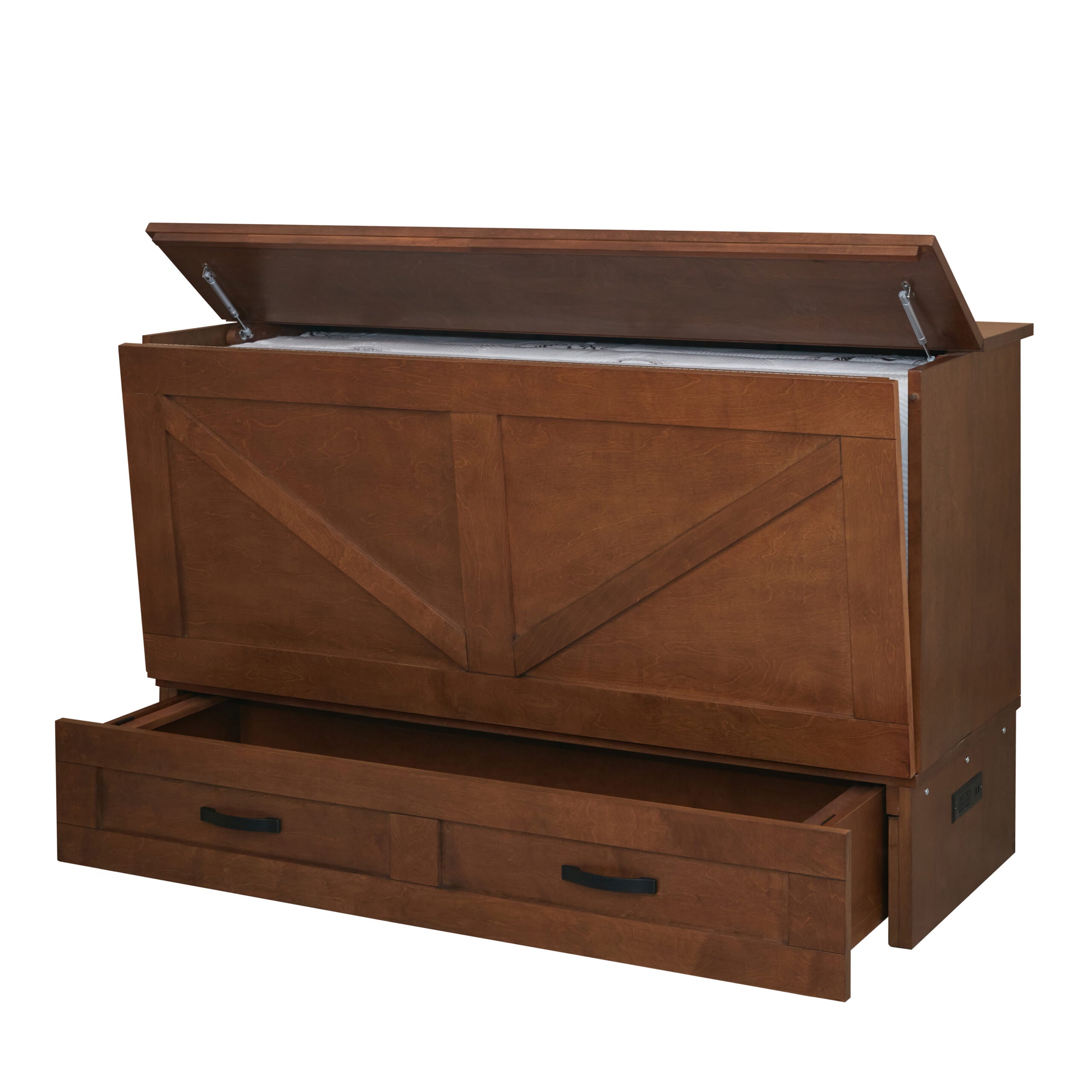 Cottage Cabinet Bed in Cojoba - Open Drawer and Open Top