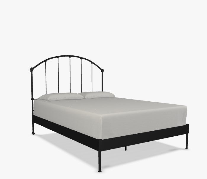 Wesley Allen Coventry Iron Headboard with Slats in Matte Black