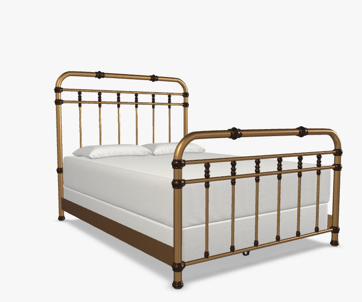 Wesley Allen Laredo Iron Bed in Aged Brass