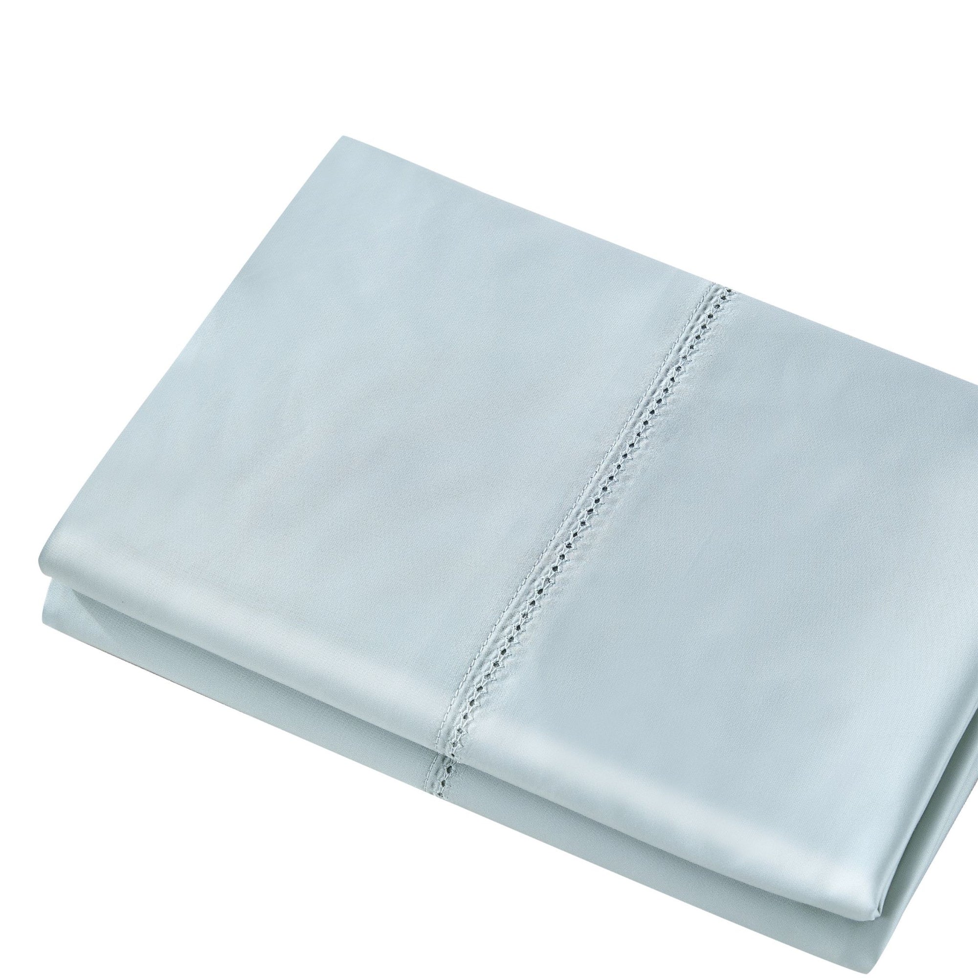 Hemstitch Pima Sheeting in Ice Blue