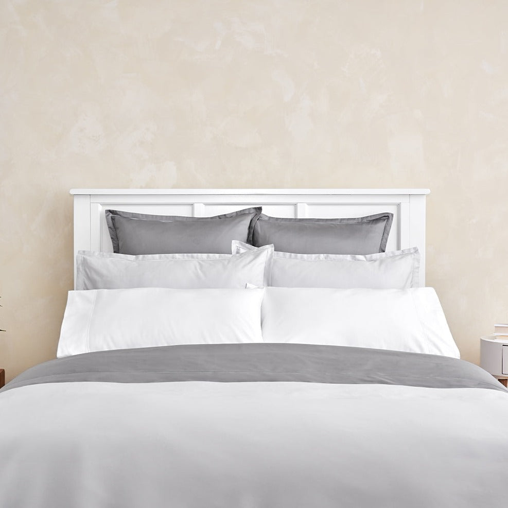 Renaissance Solids Collection featured in Light Grey, Dark Grey, and White Bedding - Luxurious Beds and Linens