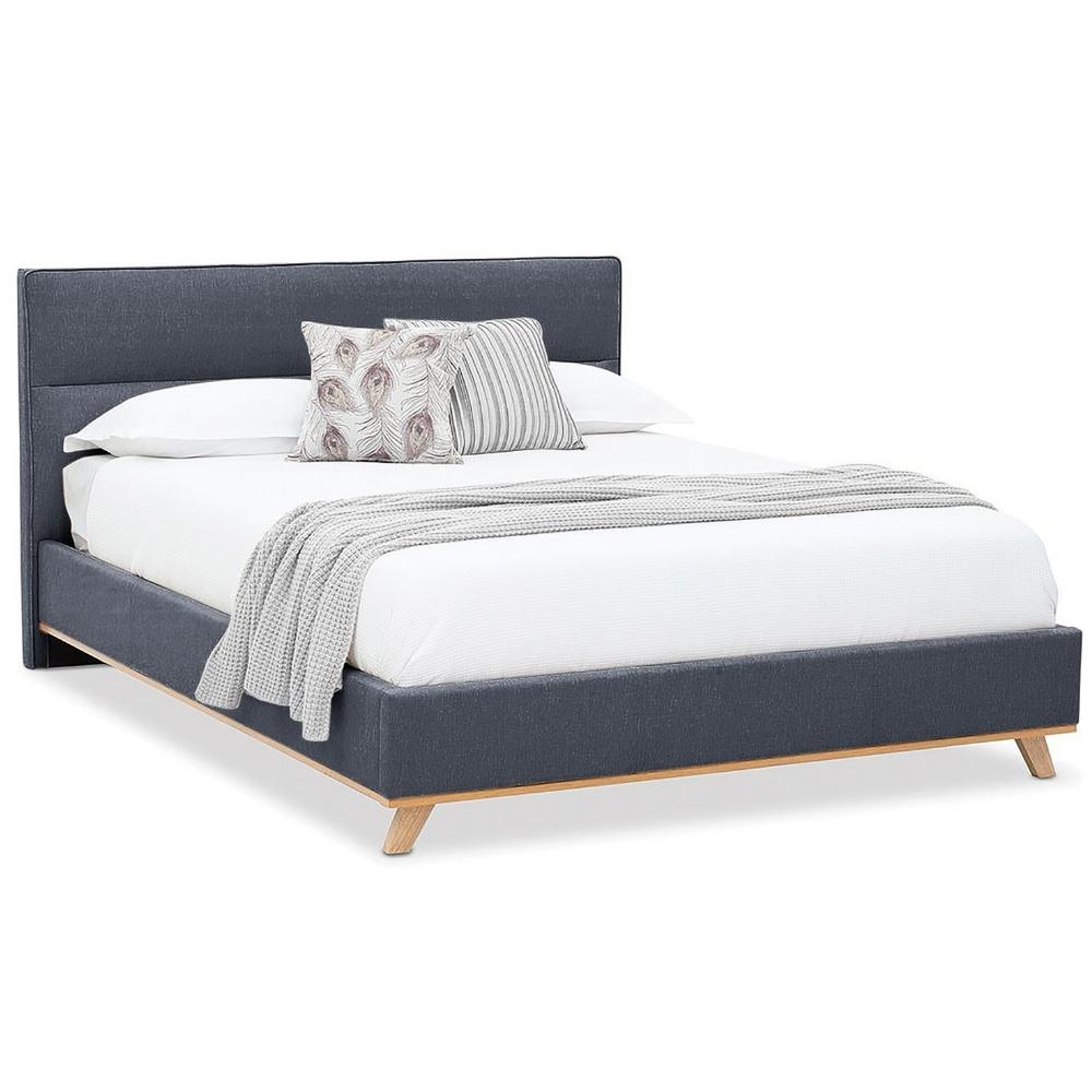 Rochelle Upholstered Platform Bed in Grey