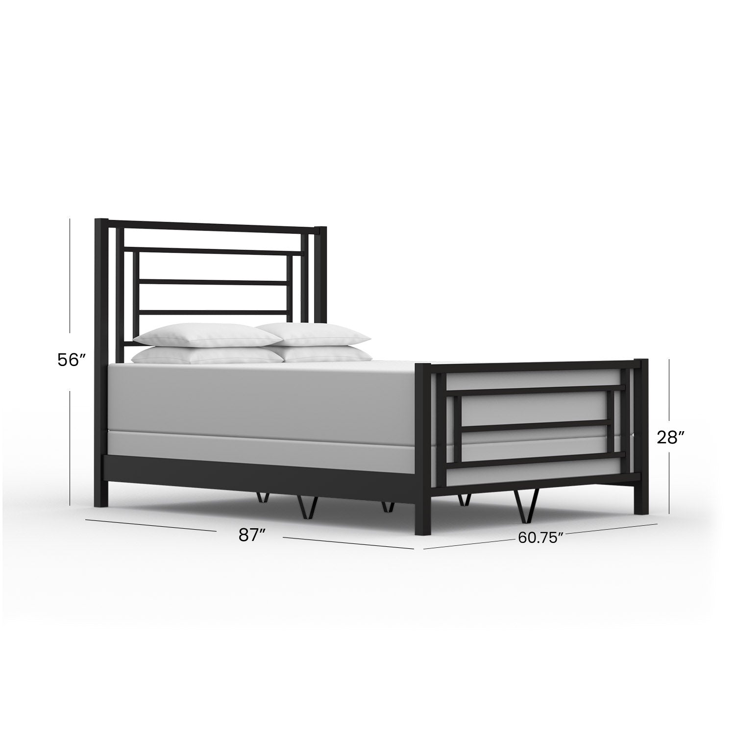 Sizing and Dimensions of Wesley Allen Sunset Iron Bed