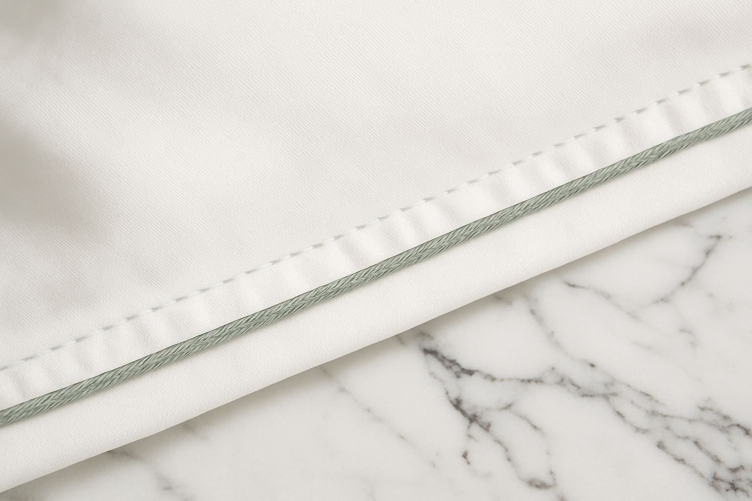 Piping on the Luxurious Beds and Linens Alpaca Duvets and Comforter.