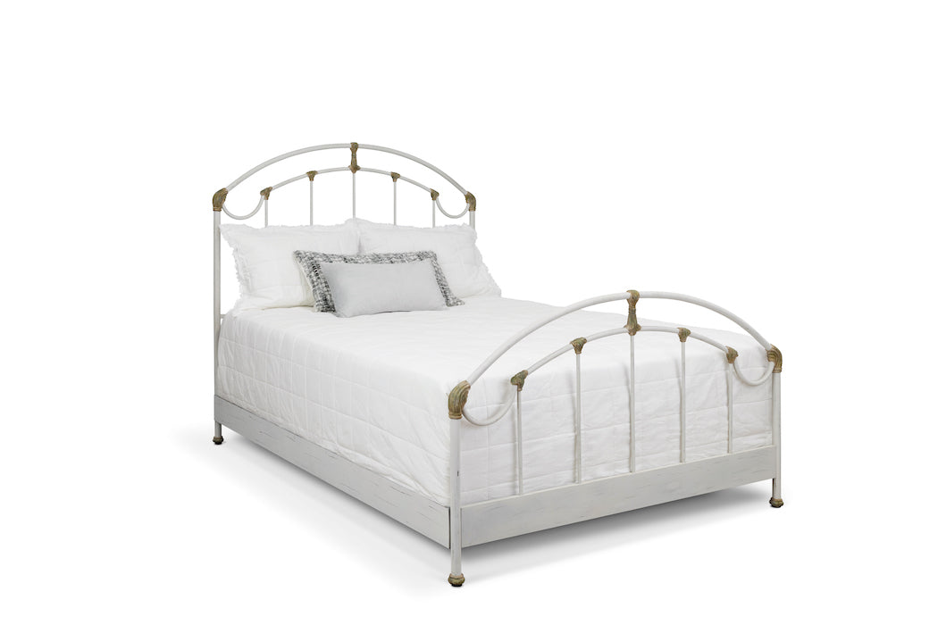 Wesley Allen Ada Iron Bed featured in Vintage White