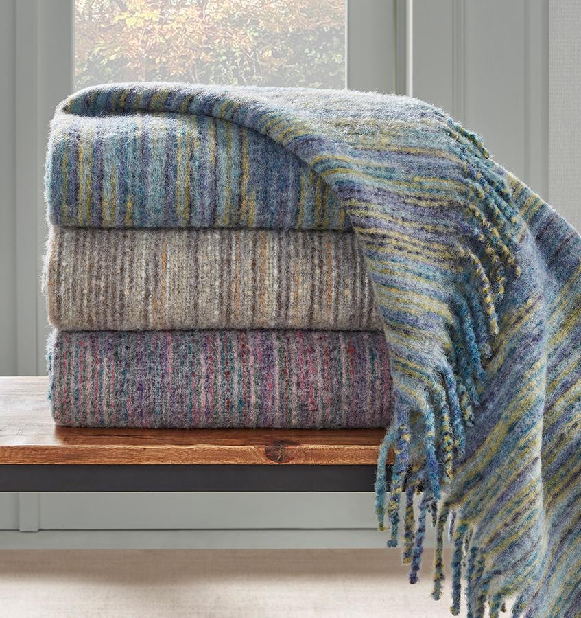 SFERRA® Colorato Fringed Throws - Made in Italy