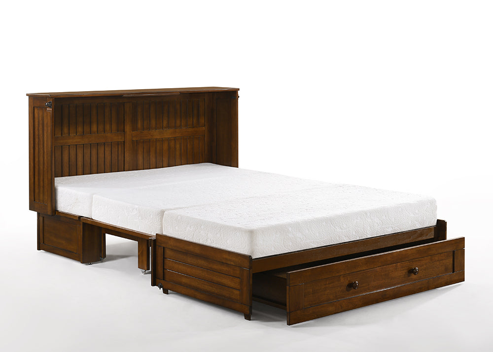Night and Day Daisy Cabinet Bed in Black Walnut - Opened with Tri Fold