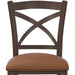 Wesley Allen Edmonton Chair in Dillon Luggage Vinyl and Speckled Oak Finish. Close Front View.