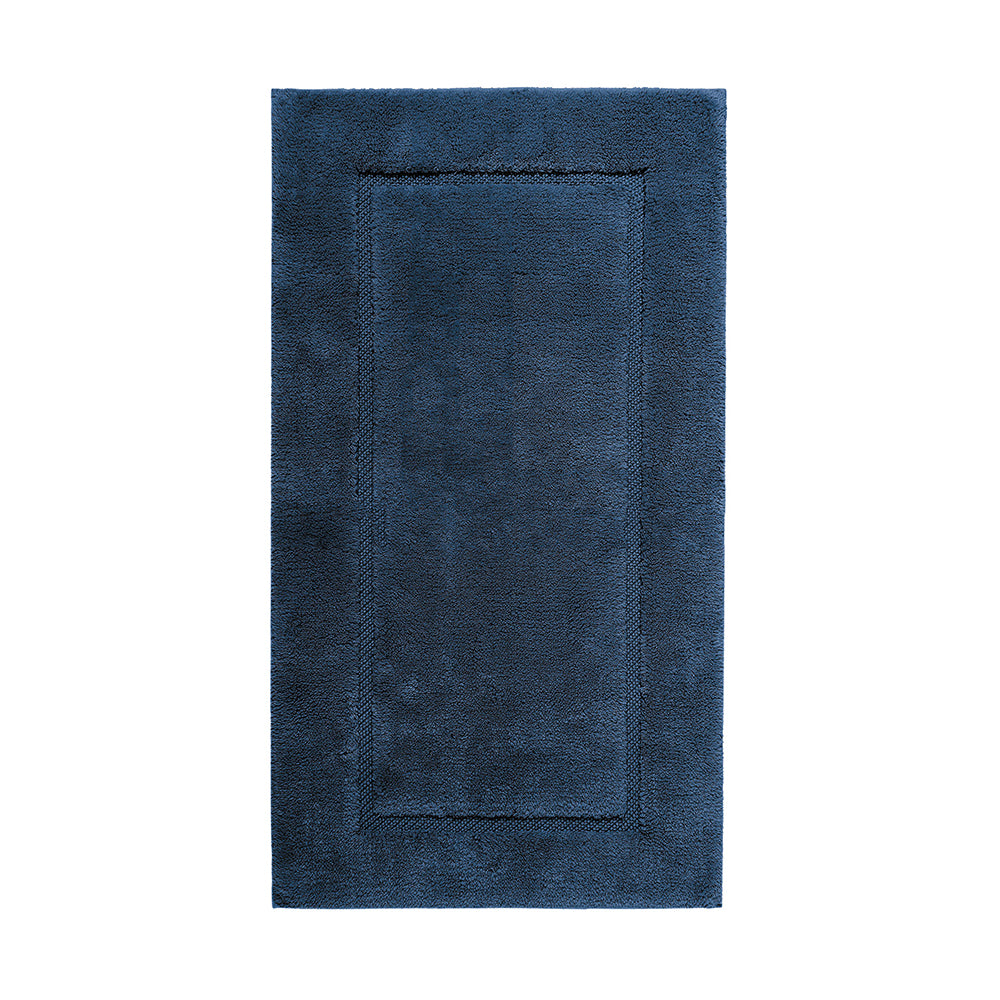 Navy and deals white bath rug