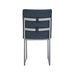 Wesley Allen Marbury Dining Chair in Charo Midnight Fabric and the Frame Finished in Silver Palladium. Back.