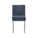 Wesley Allen Marbury Dining Chair in Charo Midnight Fabric and the Frame Finished in Silver Palladium. Front.