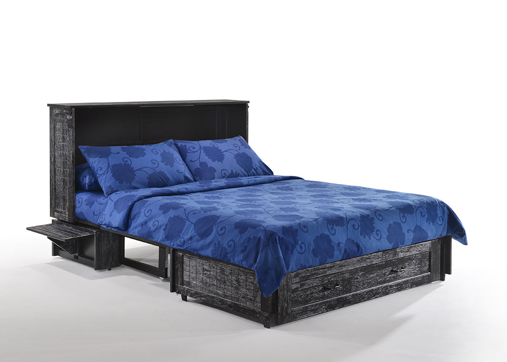 Night and Day Blizzard Murphy Cabinet Bed Open with Floating Night Stands