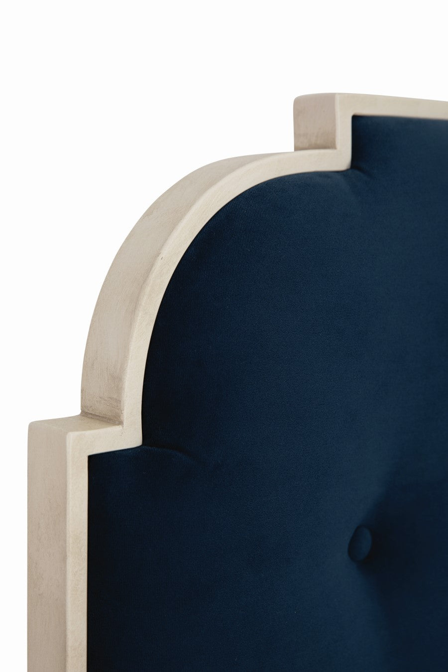 Wesley Allen Wagner  Surround Bed in Rustic Ivory Finish and Chronicle Navy Fabric