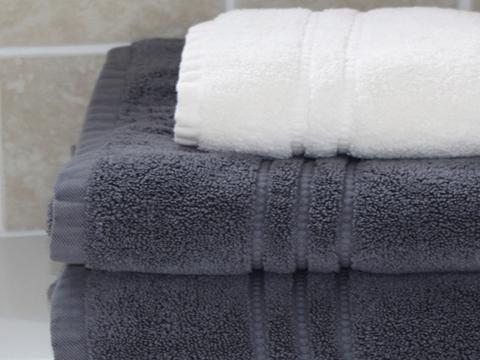 Cuddledown Portofino Towels in Charcoal and White- Made in Portugal for Luxurious Beds and Linens
